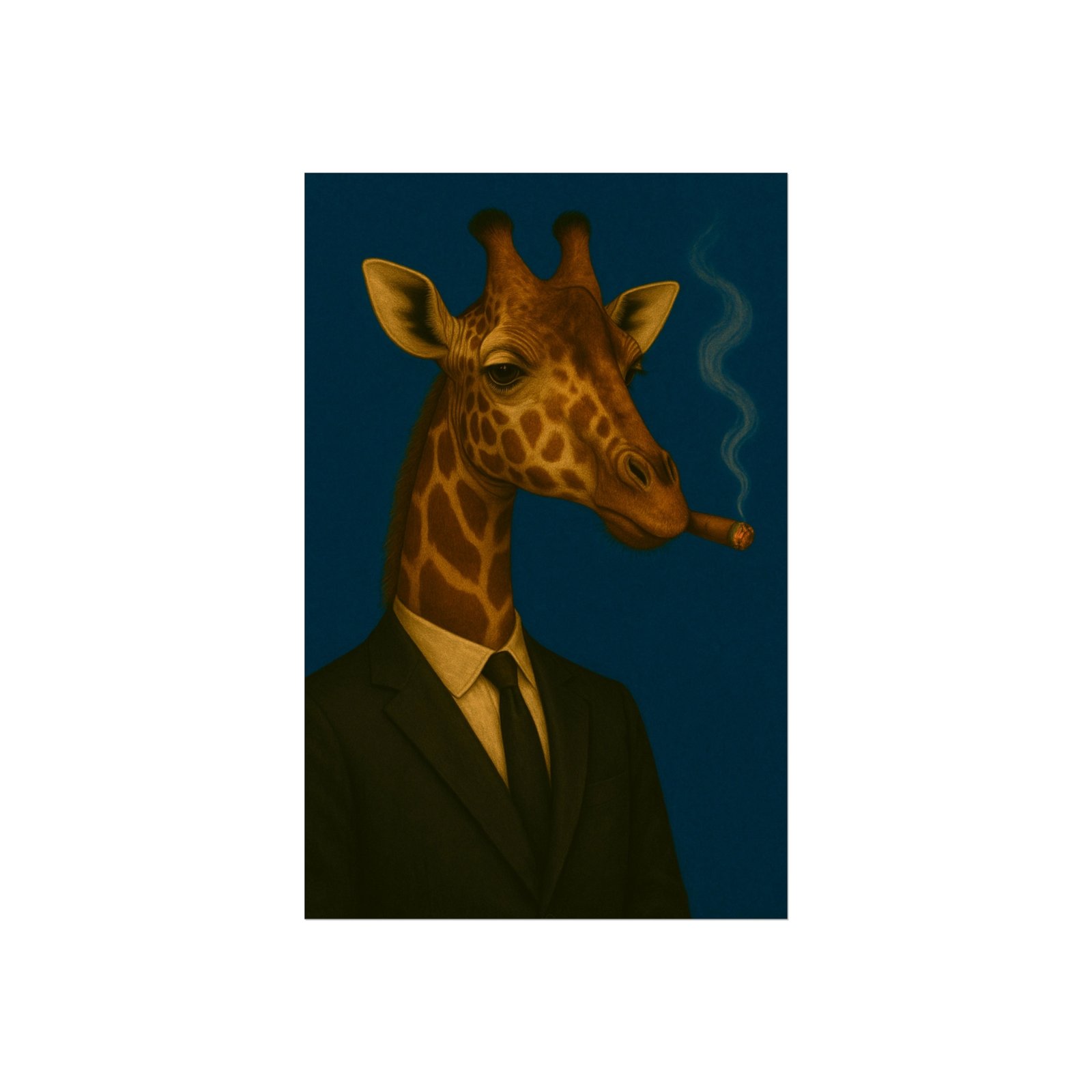 Giraffe Smoking Cigar Art Poster - Image 23