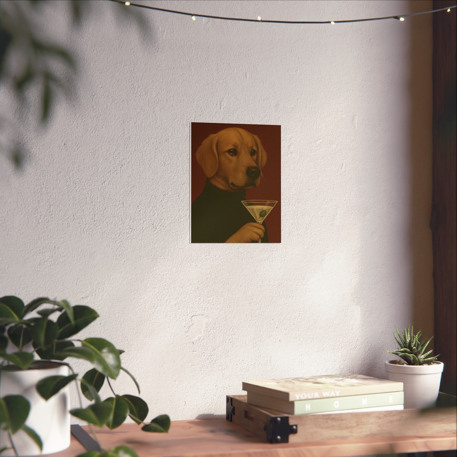 Golden Retriever Dog Martini Art Poster - Image 6