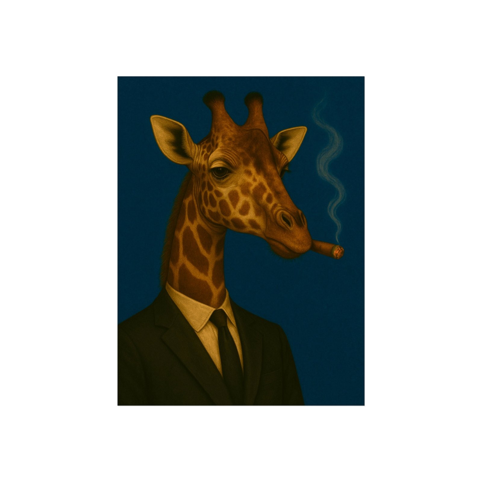 Giraffe Smoking Cigar Art Poster - Image 11