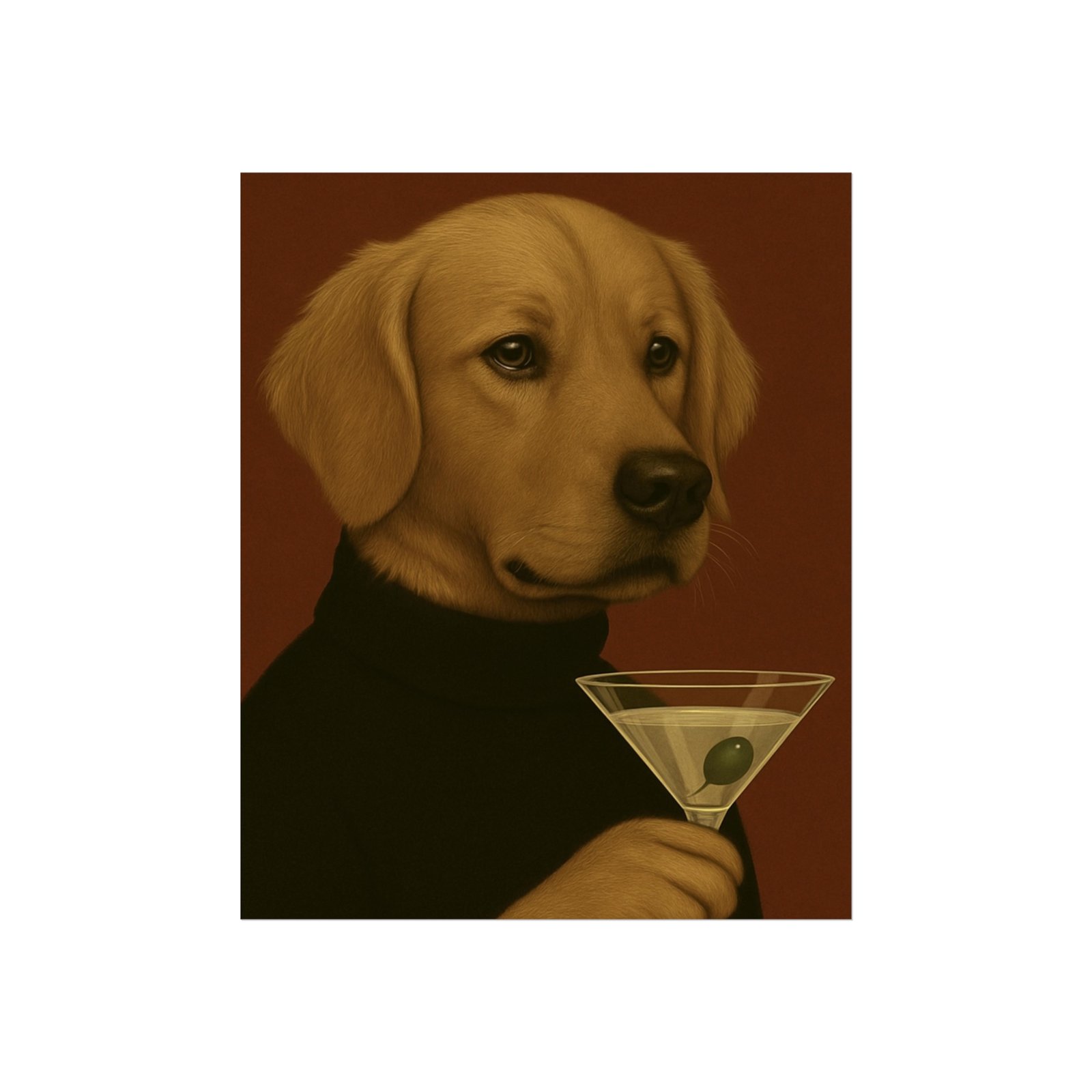 Golden Retriever Dog Martini Art Poster - Image 9