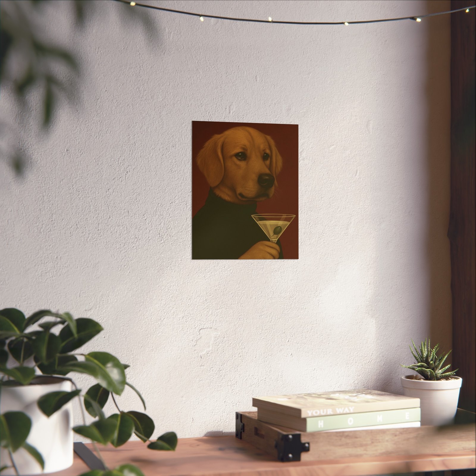 Golden Retriever Dog Martini Art Poster - Image 10