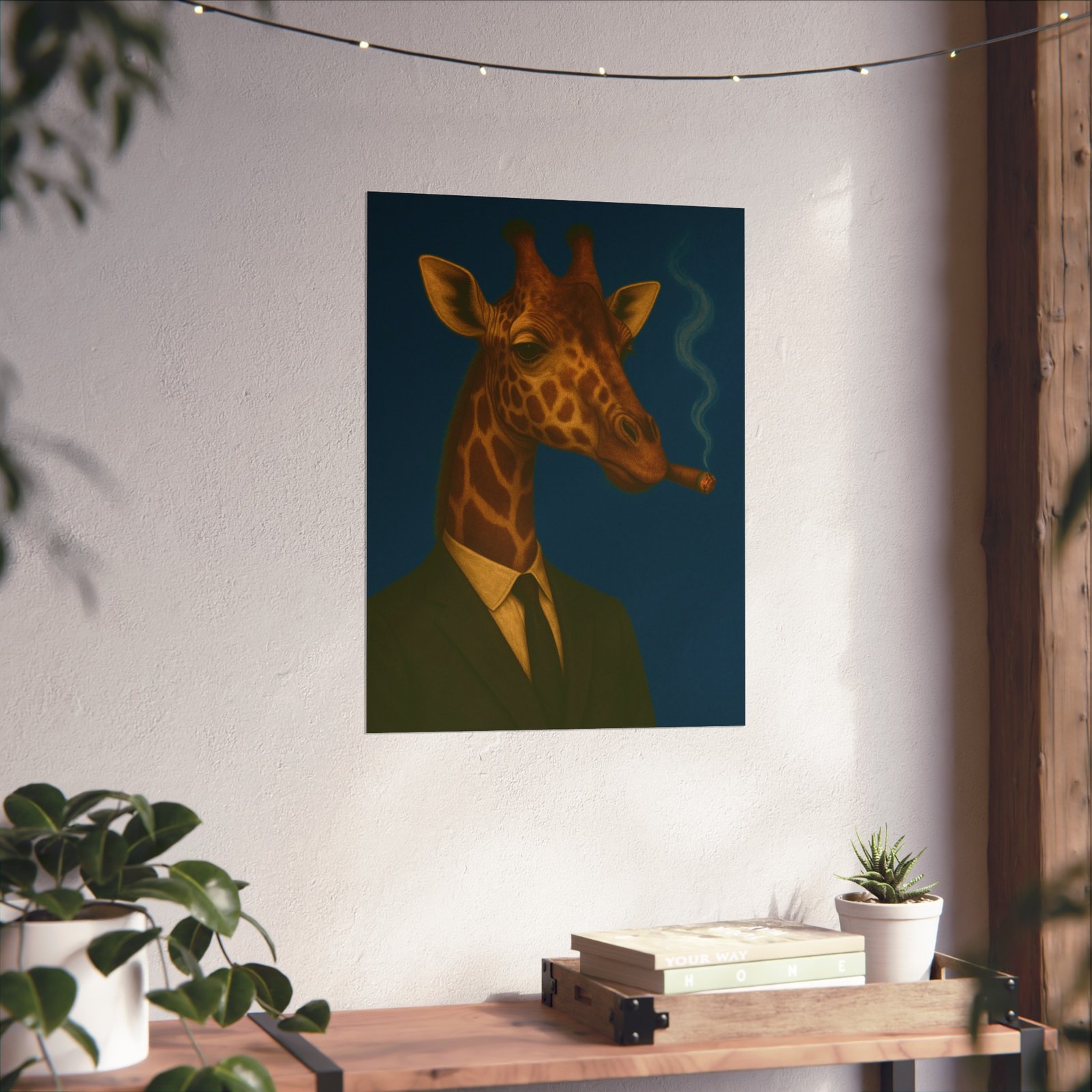 Giraffe Smoking Cigar Art Poster - Image 20