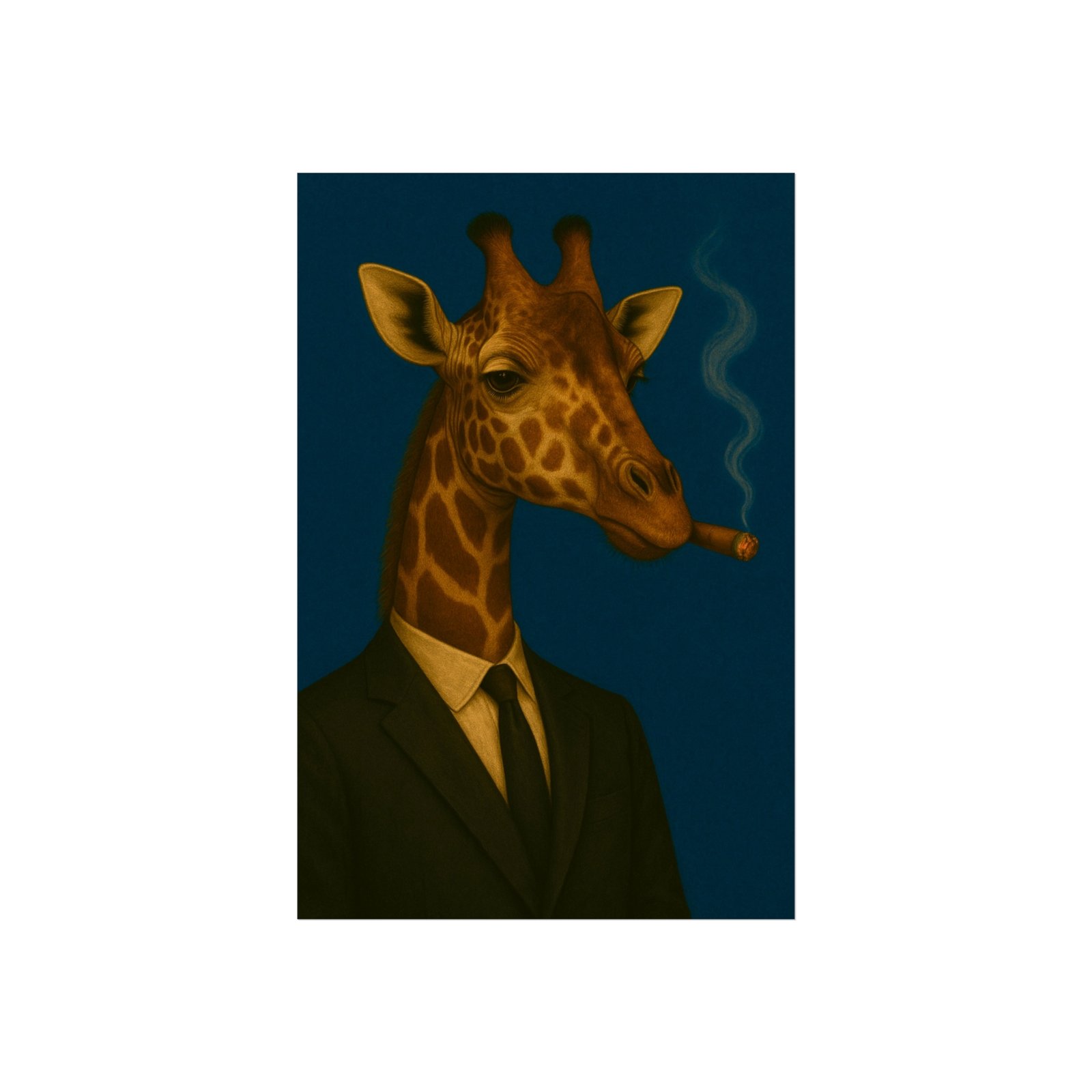 Giraffe Smoking Cigar Art Poster - Image 17