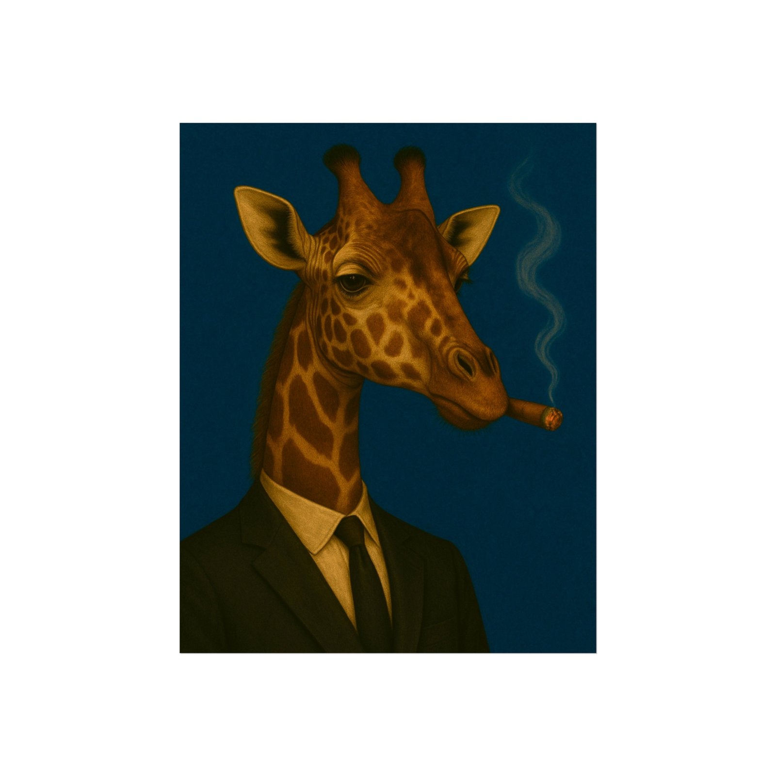 Giraffe Smoking Cigar Art Poster - Image 9