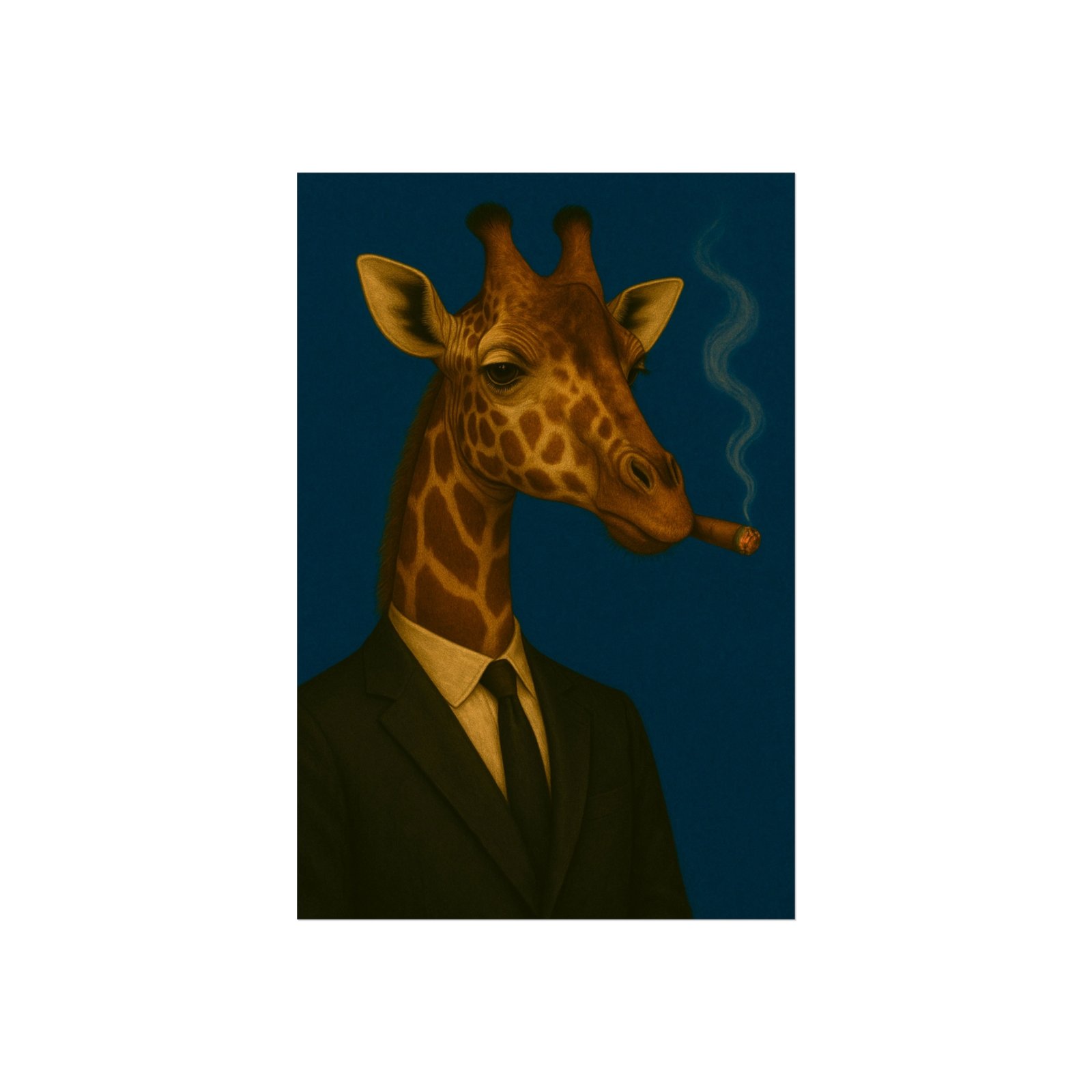 Giraffe Smoking Cigar Art Poster - Image 21