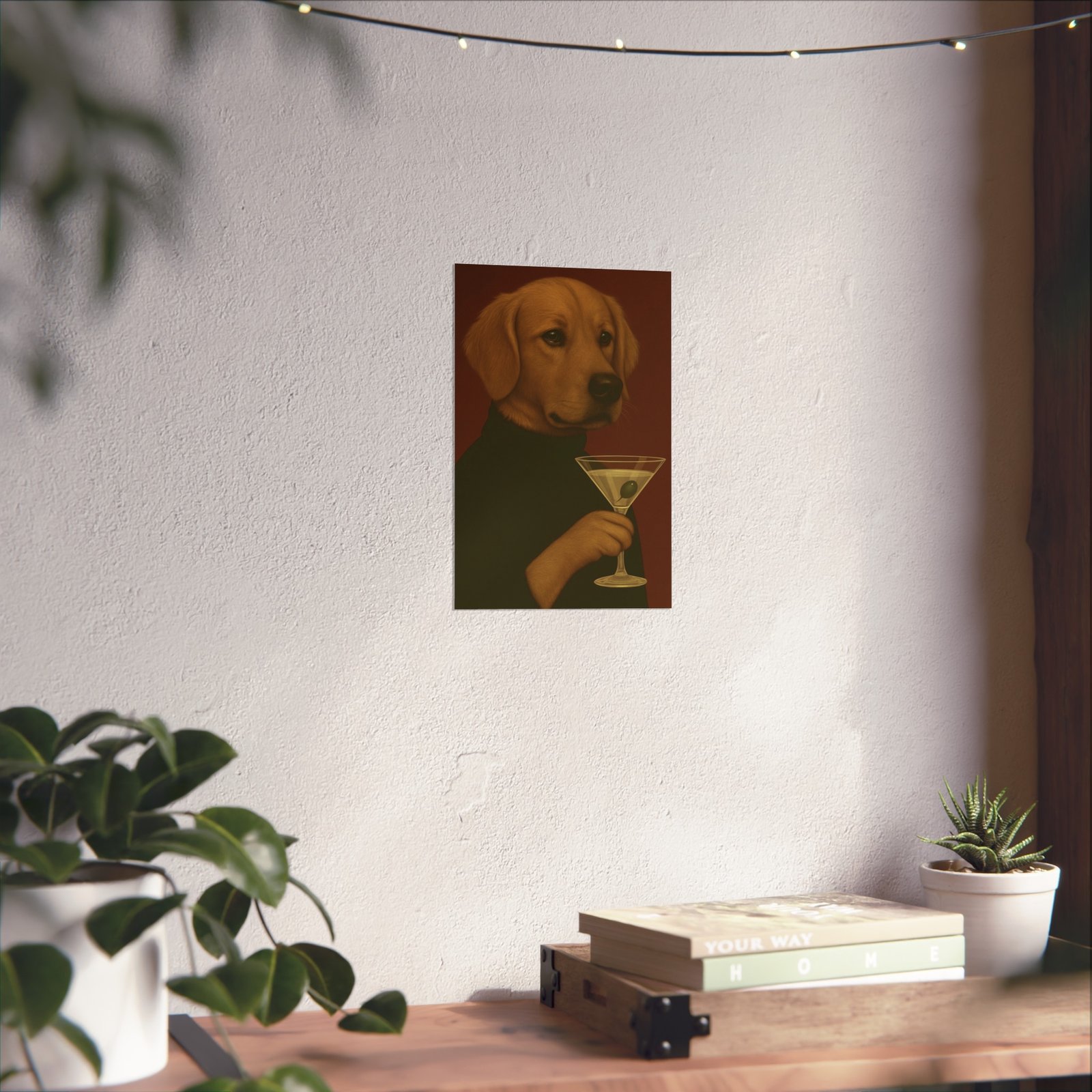 Golden Retriever Dog Martini Art Poster - Image 8