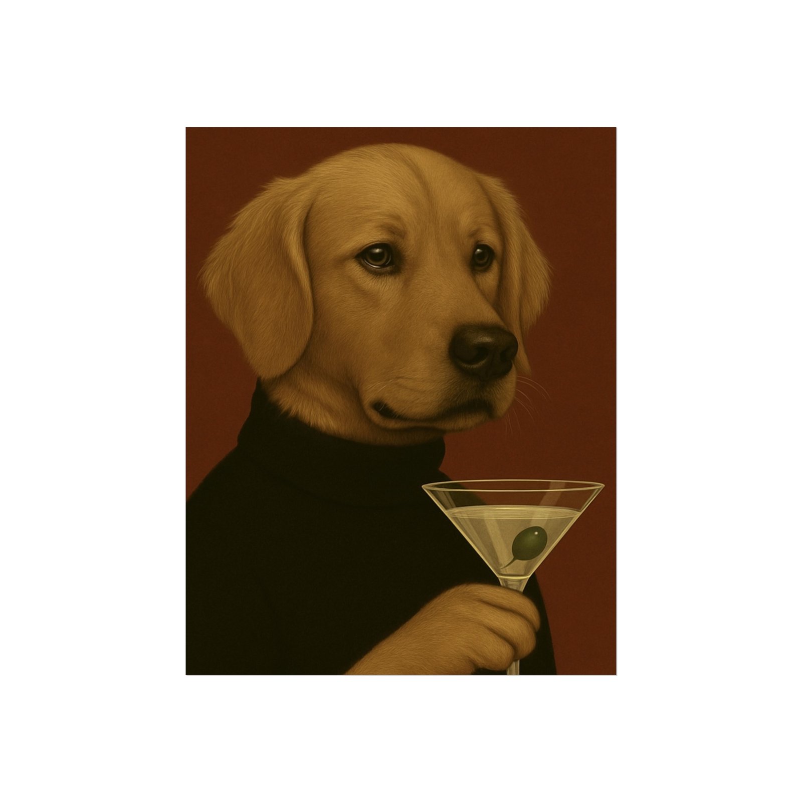 Golden Retriever Dog Martini Art Poster - Image 11