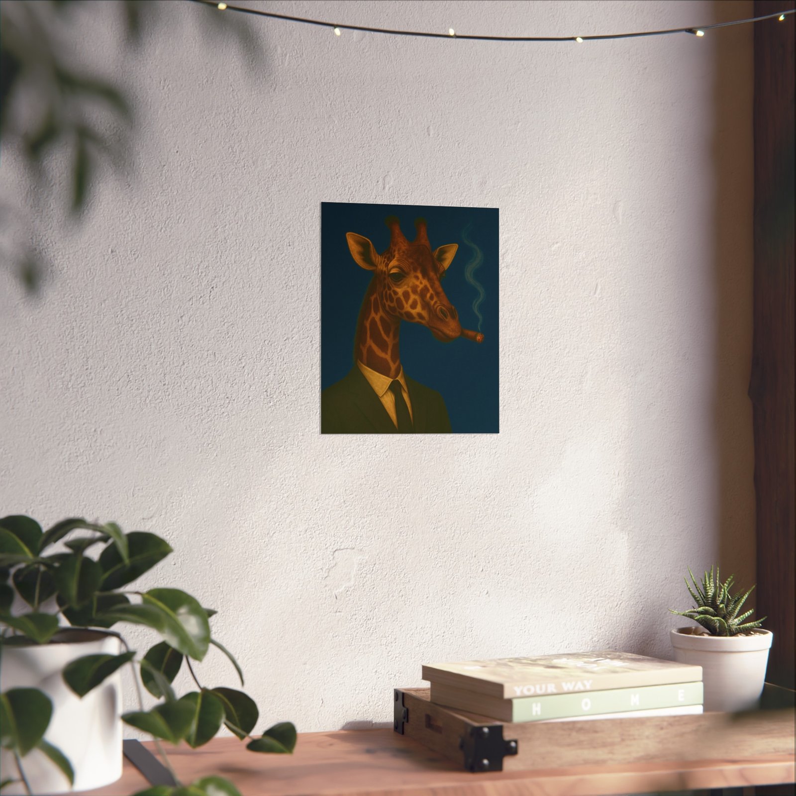 Giraffe Smoking Cigar Art Poster - Image 8