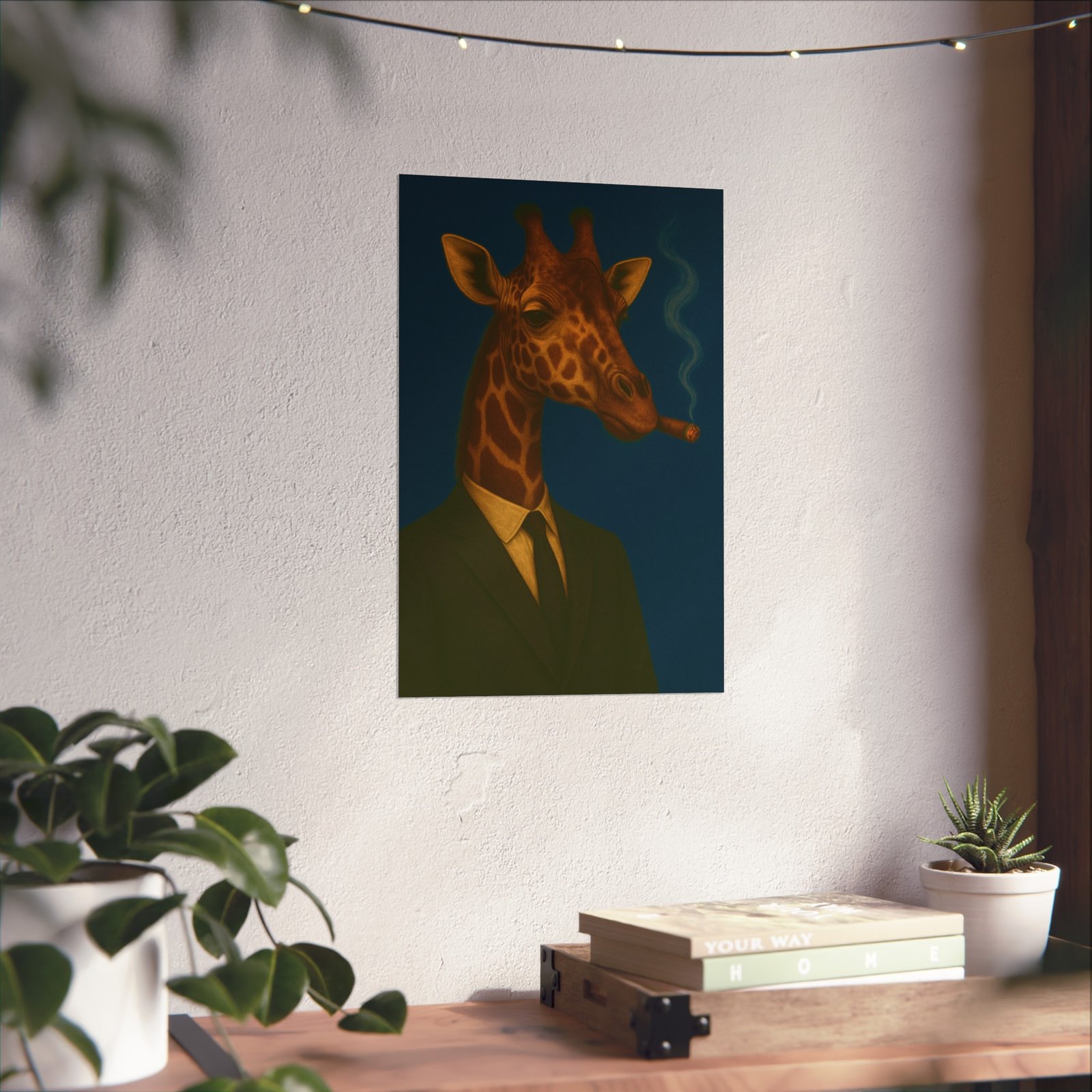 Giraffe Smoking Cigar Art Poster - Image 14