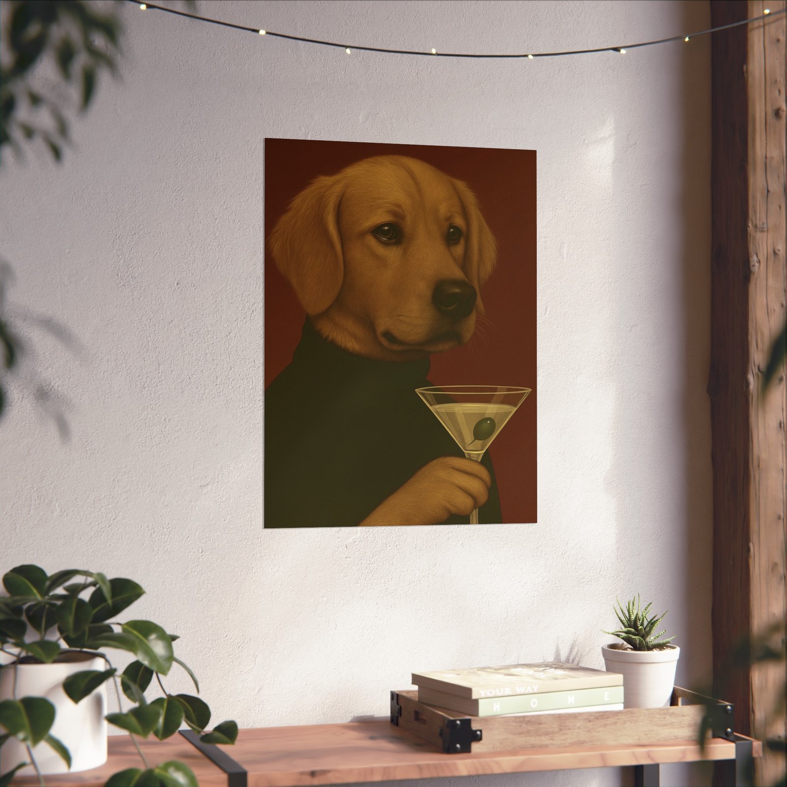 Golden Retriever Dog Martini Art Poster - Image 20