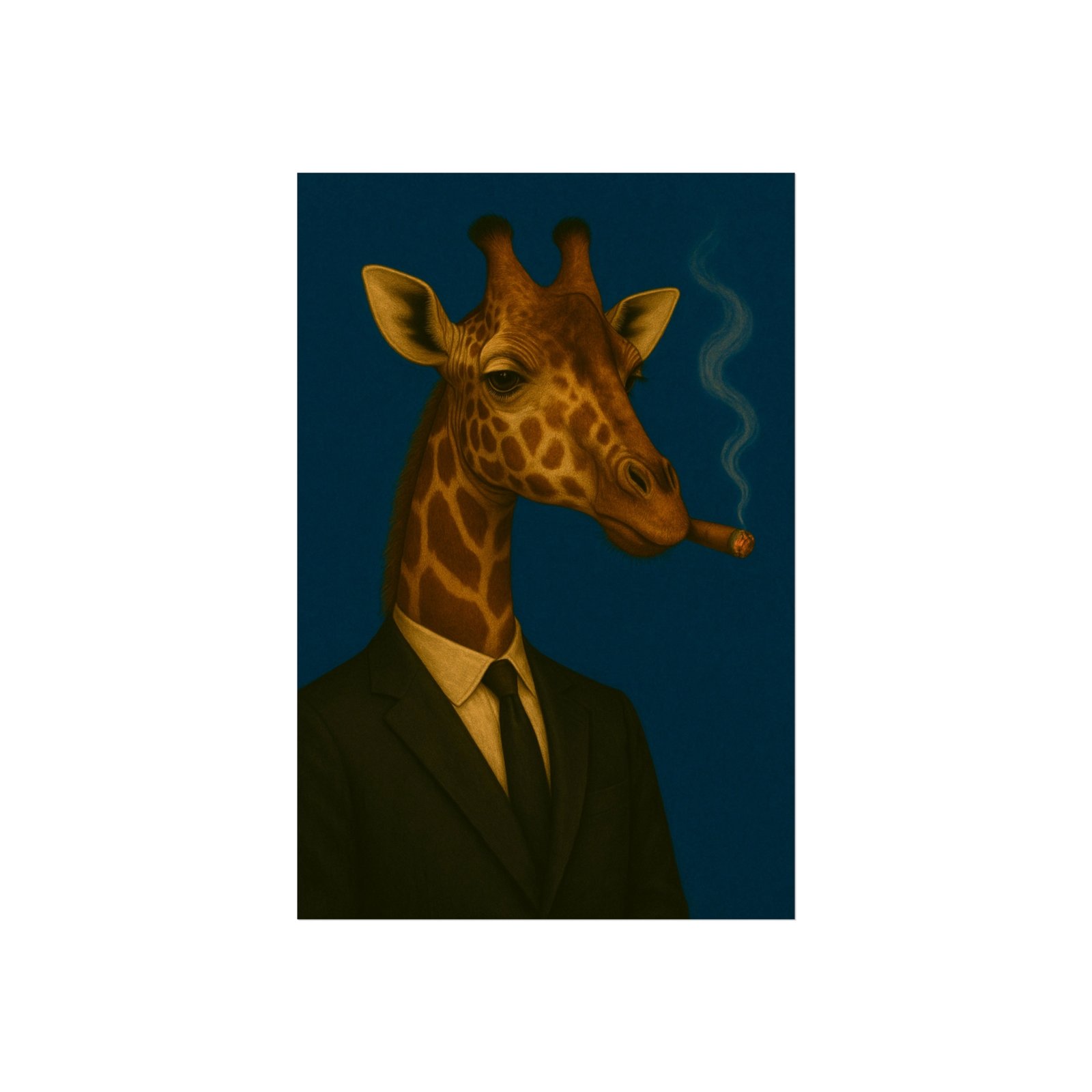 Giraffe Smoking Cigar Art Poster - Image 5