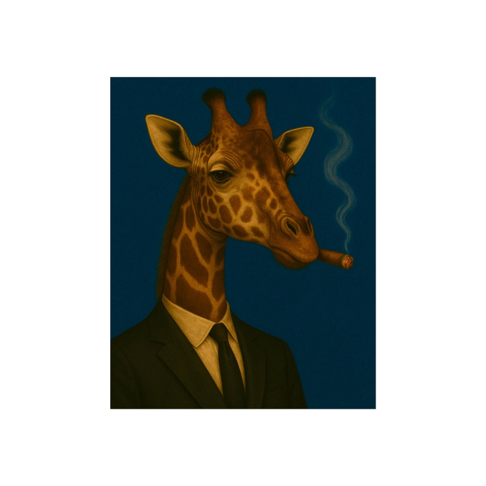 Giraffe Smoking Cigar Art Poster - Image 15