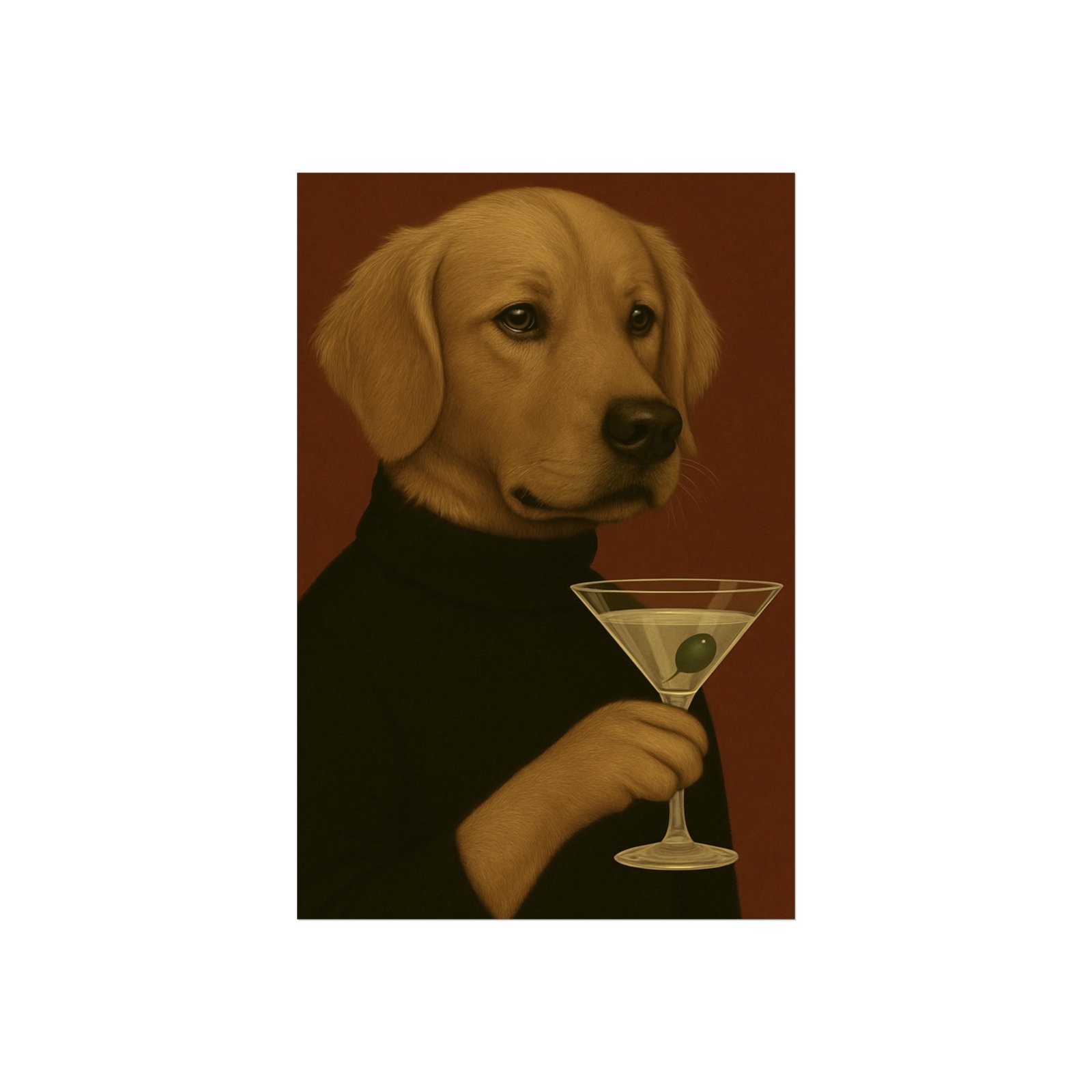 Golden Retriever Dog Martini Art Poster - Image 27