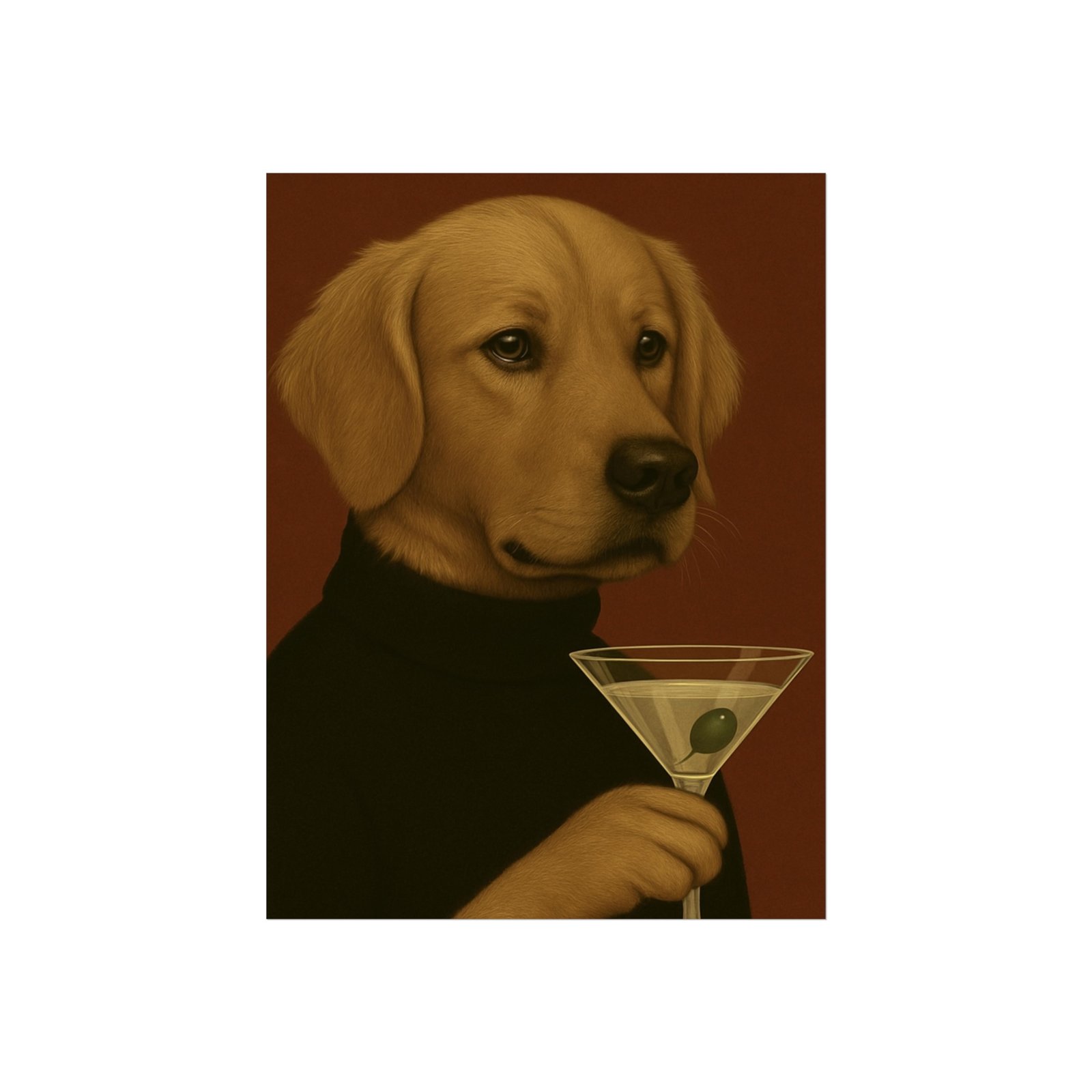 Golden Retriever Dog Martini Art Poster - Image 19