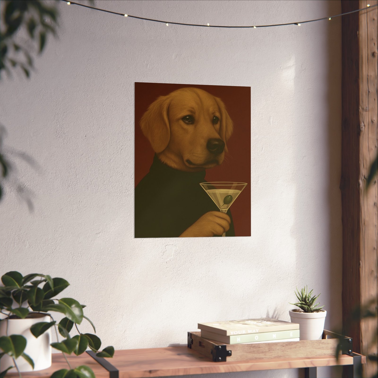 Golden Retriever Dog Martini Art Poster - Image 18