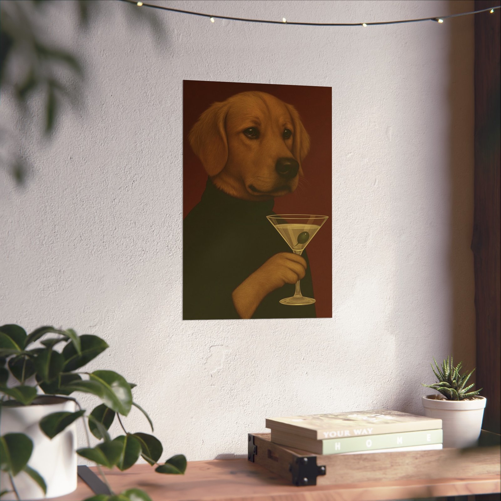 Golden Retriever Dog Martini Art Poster - Image 16