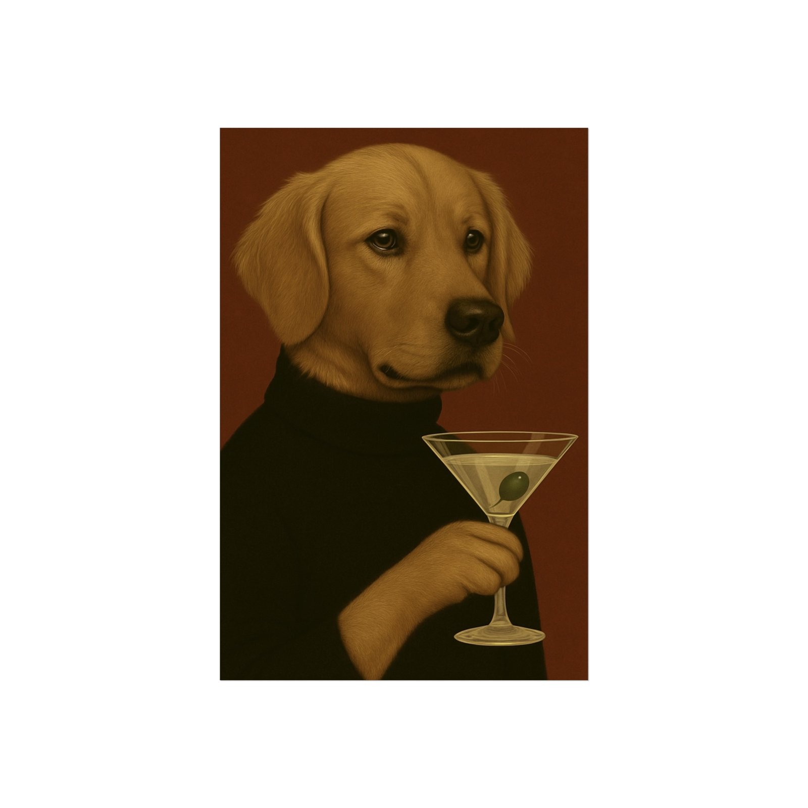 Golden Retriever Dog Martini Art Poster - Image 7