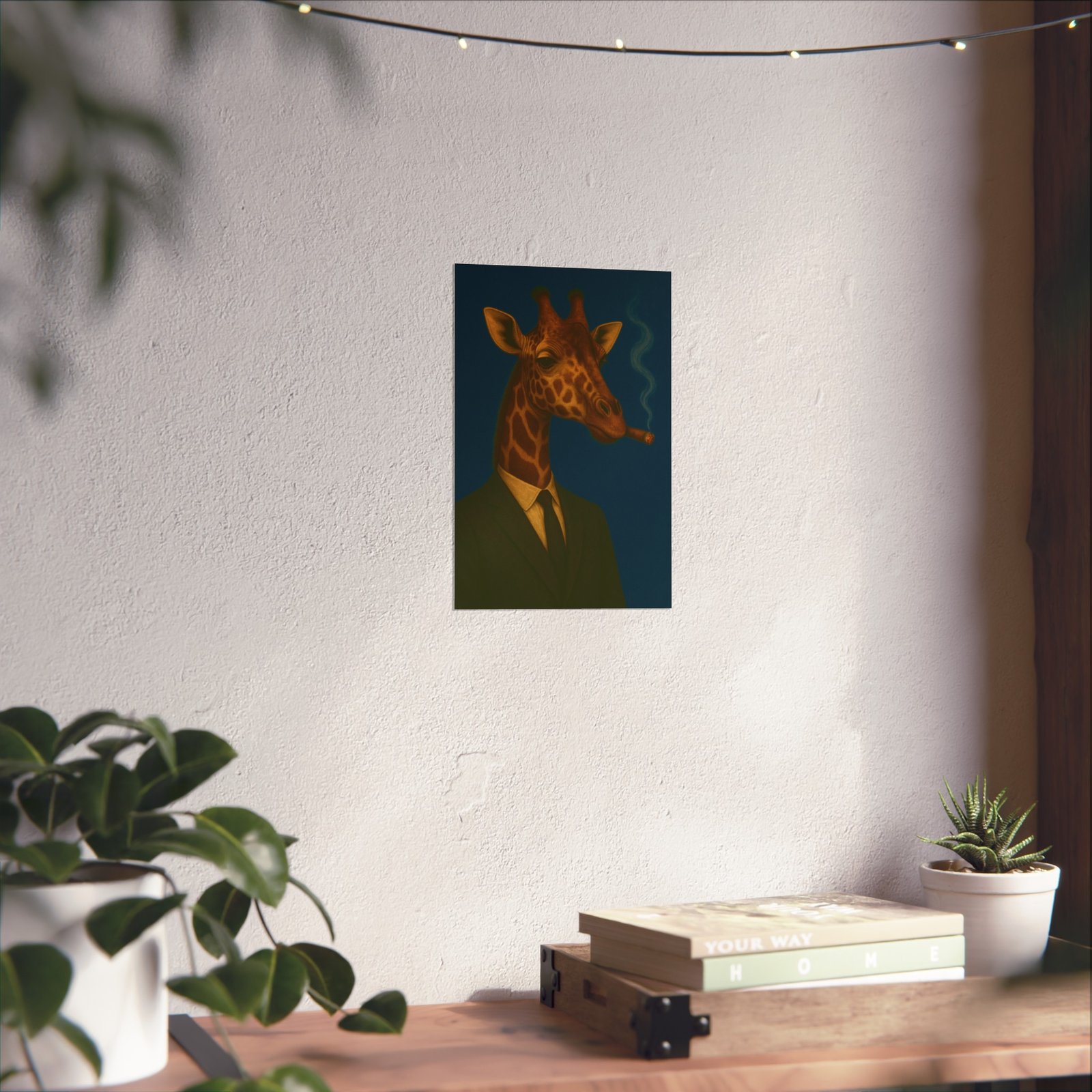 Giraffe Smoking Cigar Art Poster - Image 6