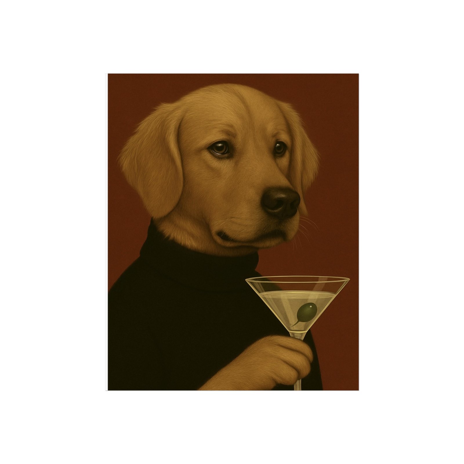 Golden Retriever Dog Martini Art Poster - Image 5