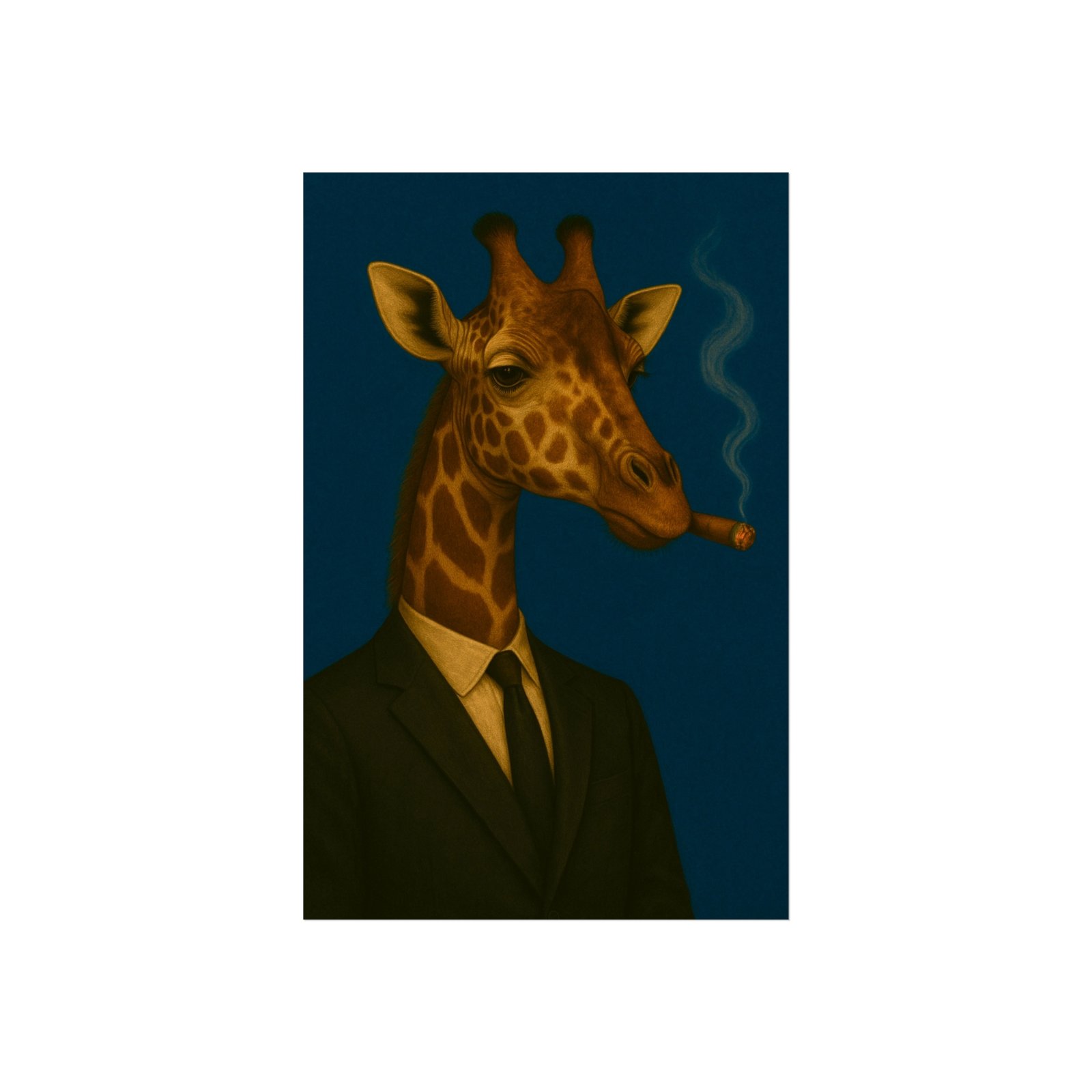 Giraffe Smoking Cigar Art Poster - Image 29