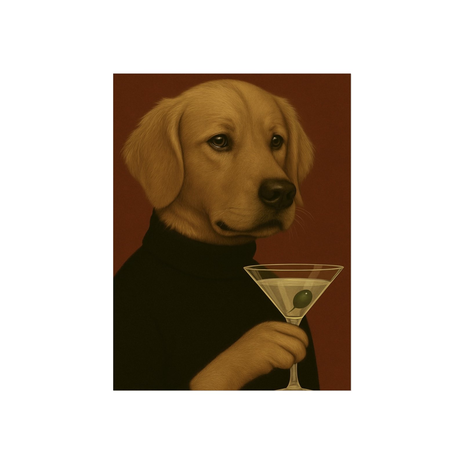 Golden Retriever Dog Martini Art Poster - Image 25