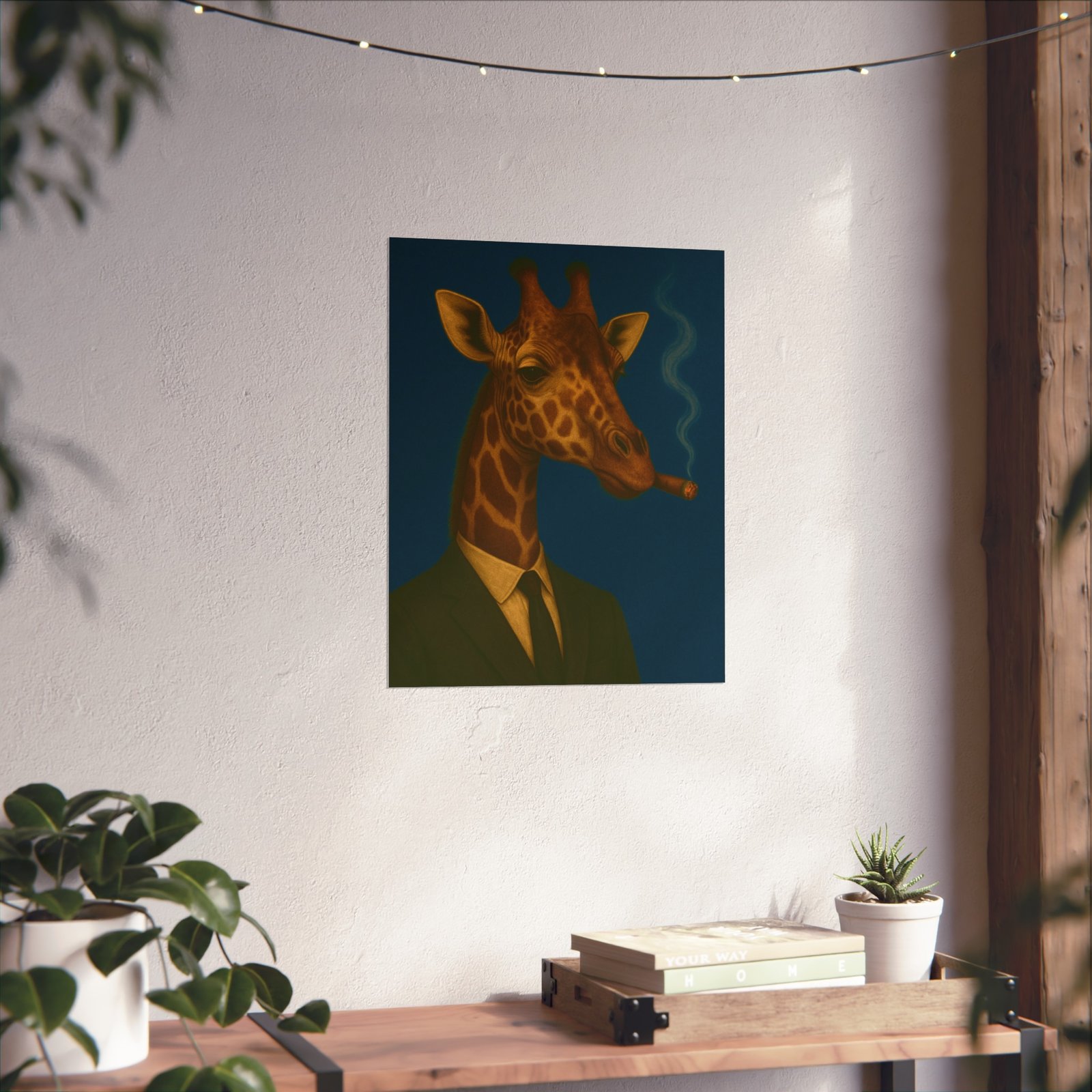 Giraffe Smoking Cigar Art Poster - Image 16