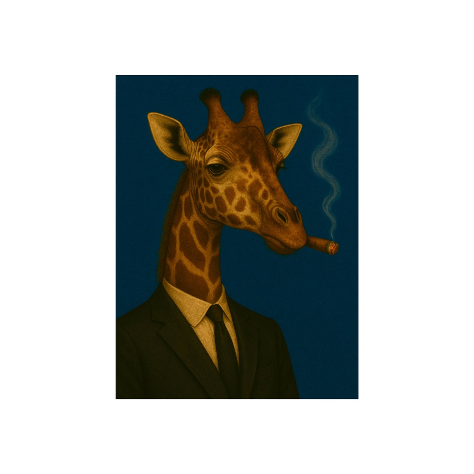 Giraffe Smoking Cigar Art Poster - Image 25